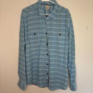 Carbon 2 Cobolt Button Up Shirt Men's Large Long Sleeve Blue Colorful Cotton